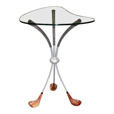 Golf Unit Theme Glass Top Side Table 