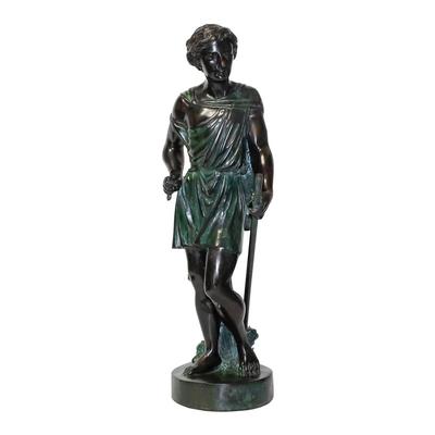 Roman Bronze Figure with Walking Stick
