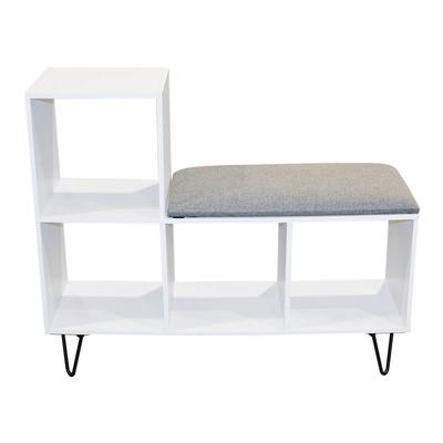 White Bench and Storage Unit