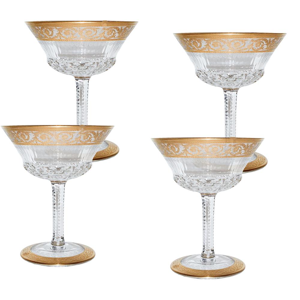  Set Of 4 Louis Thistle Champagne Glasses