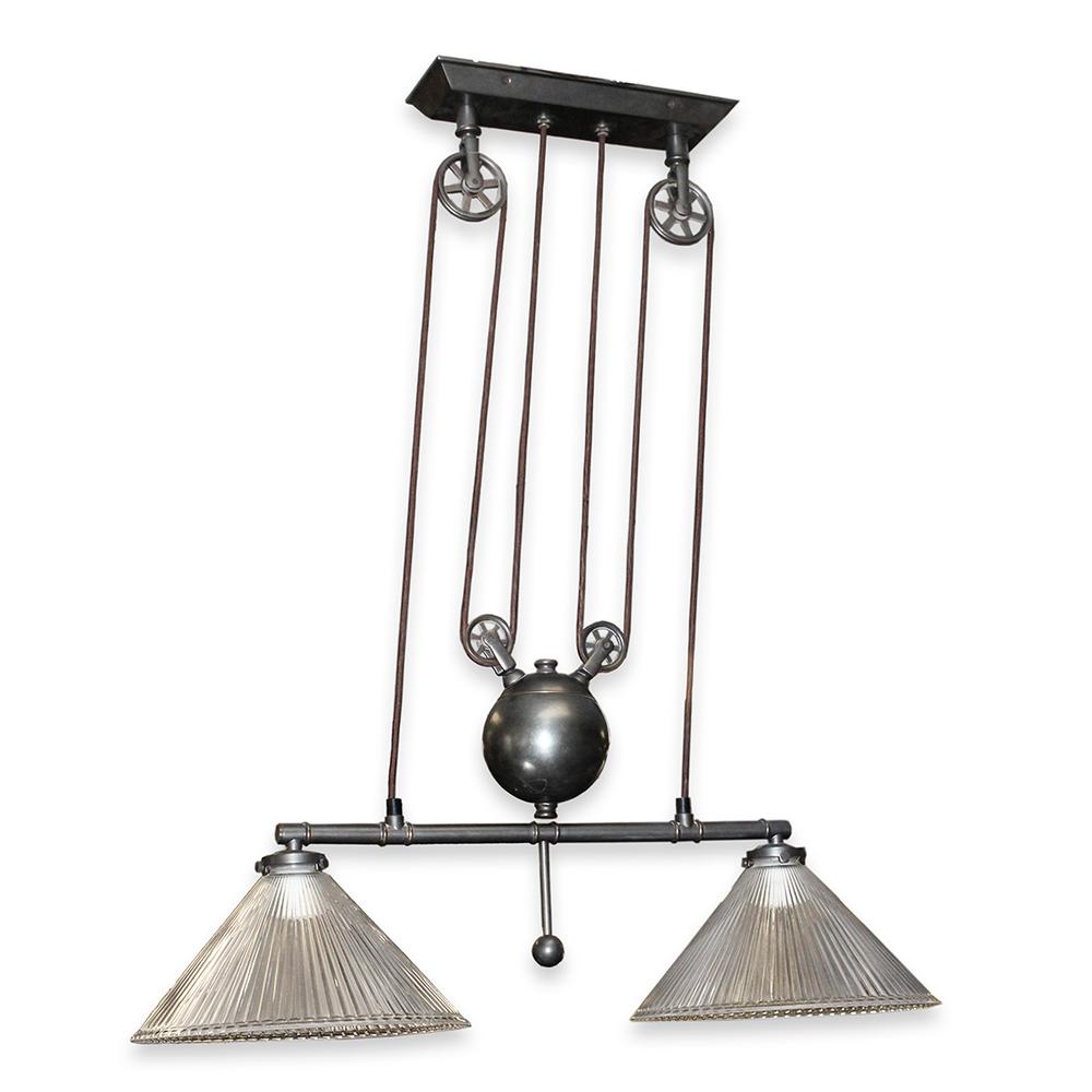  Industrial Double Pendant Pulley Light