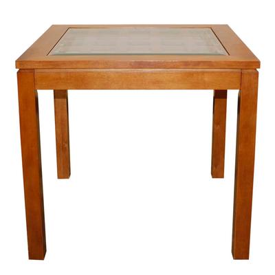 Kincaid Square Cherry Table with Glass Insert