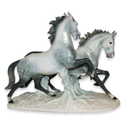 West German Porcelain Horses Figurine