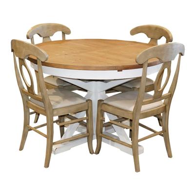 Pottery Barn 2 Toned Round Dining Tables with 4 Chairs
