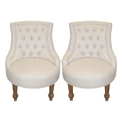 Pair of Restoration Hardware Tufted Chairs