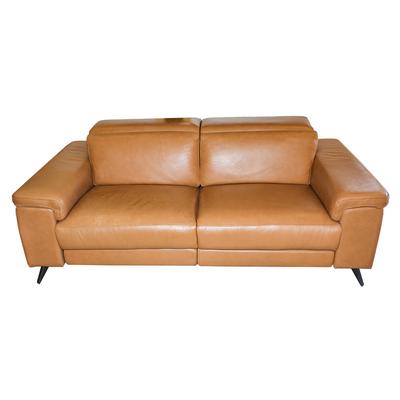Camel Italian Leather Reclining Sofa