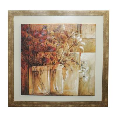 Signed 3D Floral Painting