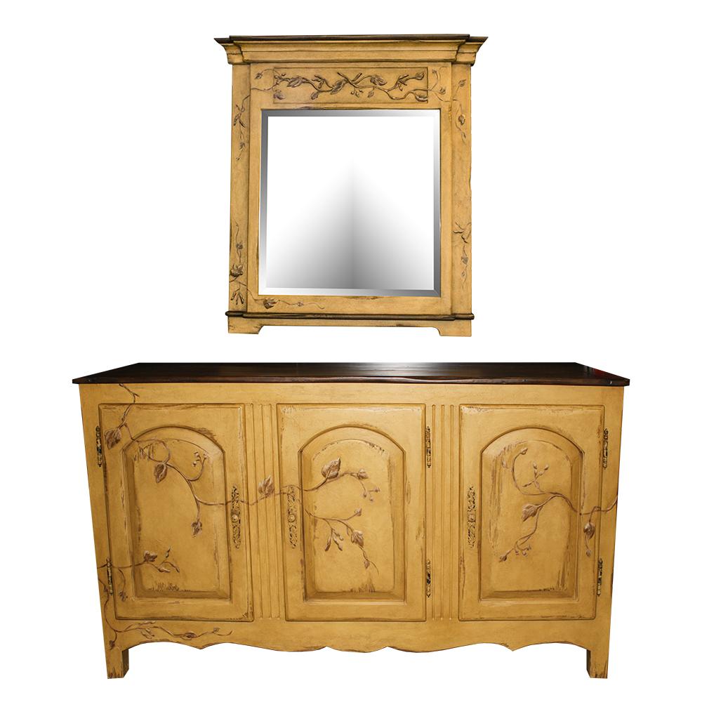  The Farmhouse Yellow Mirror And Buffet