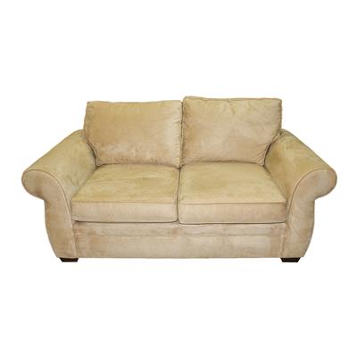 Pottery Barn Roll Arm Everyday Suede Loveseat