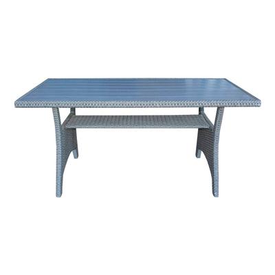 Grey Outdoor Wicker Patio Table