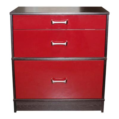 Ikea 3 Drawer Red and Black Storage Chest