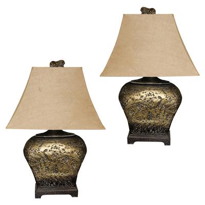 Pair of Uttermost Bronze Finish Lamps