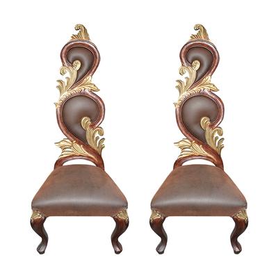 Pair of High Back Whimsical Chairs