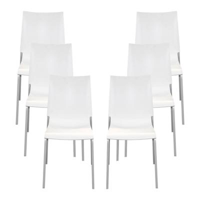 Set of 6 White Bontempi Eva Dining Chairs