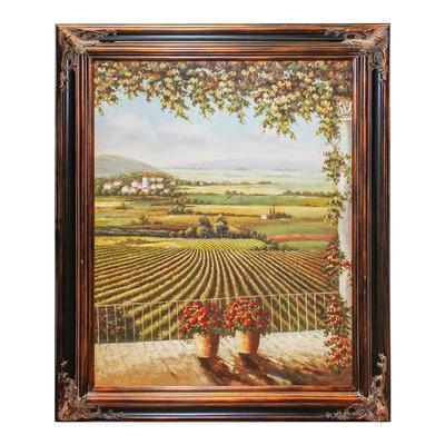 Painted by Oil Tuscan Vineyard Painting
