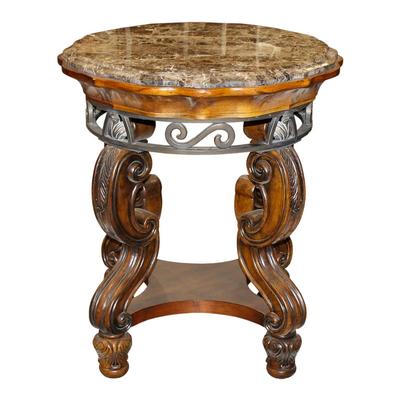 Ashley Round Marble Top End Table