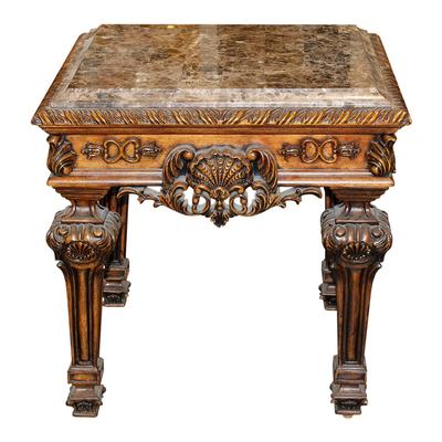  Ashley Square Marble Top End Table