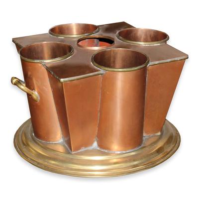 Copper and Brass 4 Bottle Chiller
