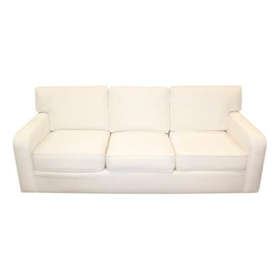 Ethan Allen White Fabric Sofa