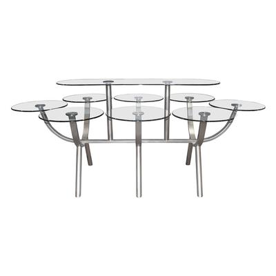 Copenhagen Modern 8 Seat Metal and Glass Dining Table
