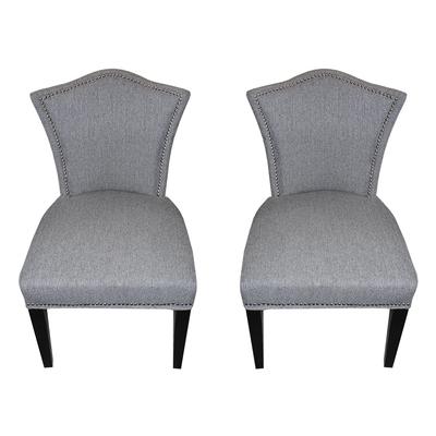 Pair of Grey Arched Dining Chairs
