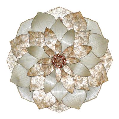 Metal and Capiz Shell Floral Wall Art