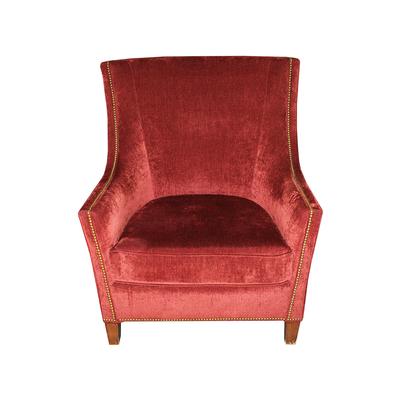 Hekman Armless Red Velvet Chair