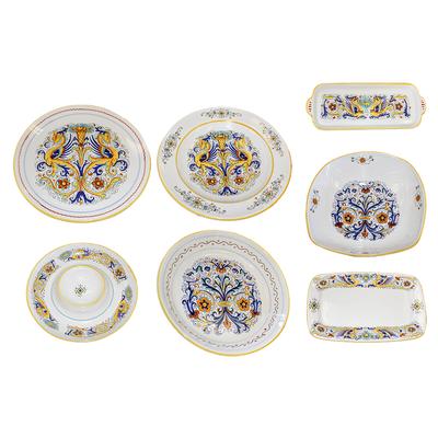 14 Piece Deruta Serving Plates and Bowls