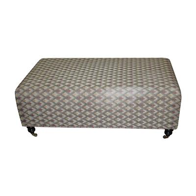 Custom Tan and Red Pattern Ottoman