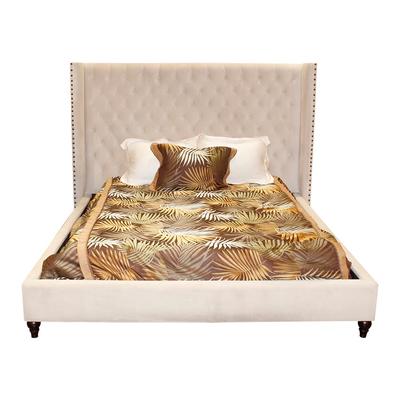 Z. Gallerie Cream Tufted Fabric California King Bed Frame 