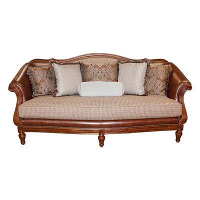 Thomasville Leather and Fabric Sofa