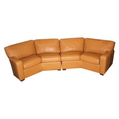 Robb and Stucky Camel Leather Sectional
