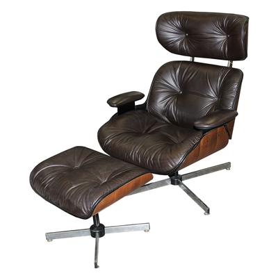 Repro 1950's Eames Style Chair and Ottoman