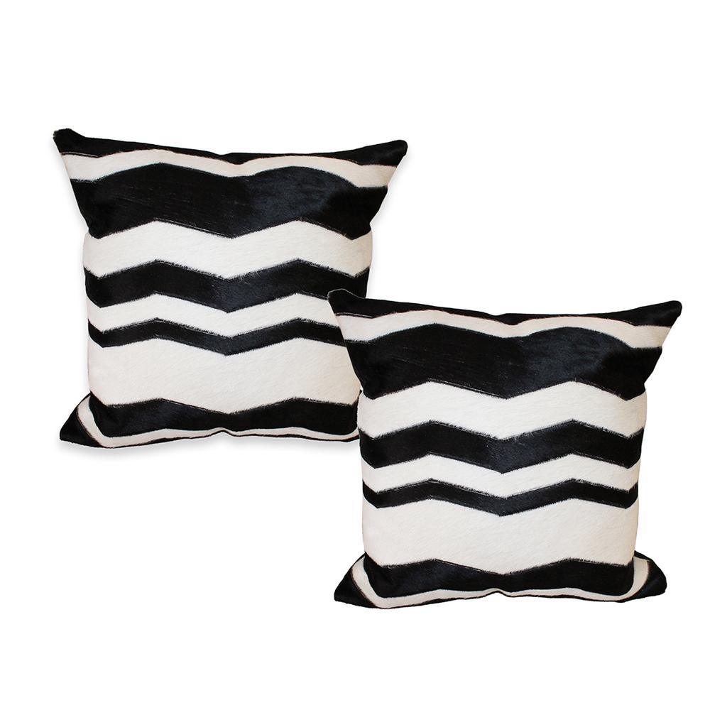  Pair Cowhide Zebra Pattern Pillows