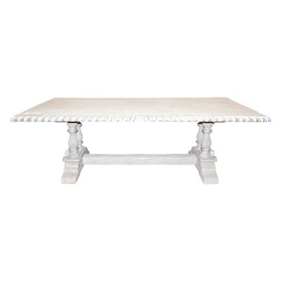 White and Silver Rustic Wood Dining Table
