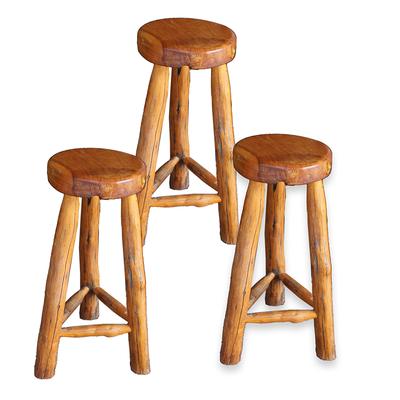 Rustic Pine Counter Stools