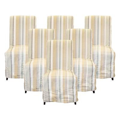 Set of 8 Pottery Barn Slipcover Parson Chairs