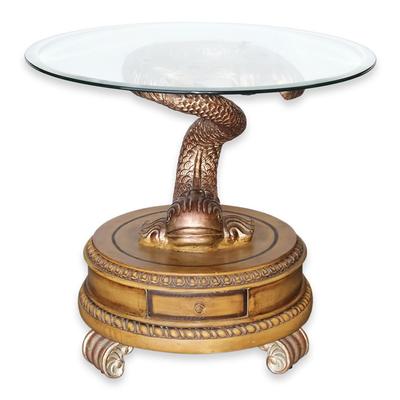 Asian Dolphin Glass Table