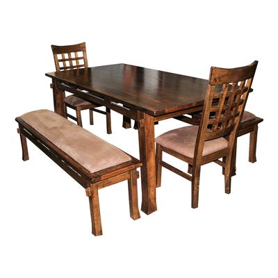 5 Piece Brown Mission Style Dining Set 