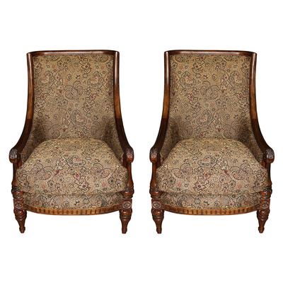 Pair of Traditional Hickory Accent Chairs