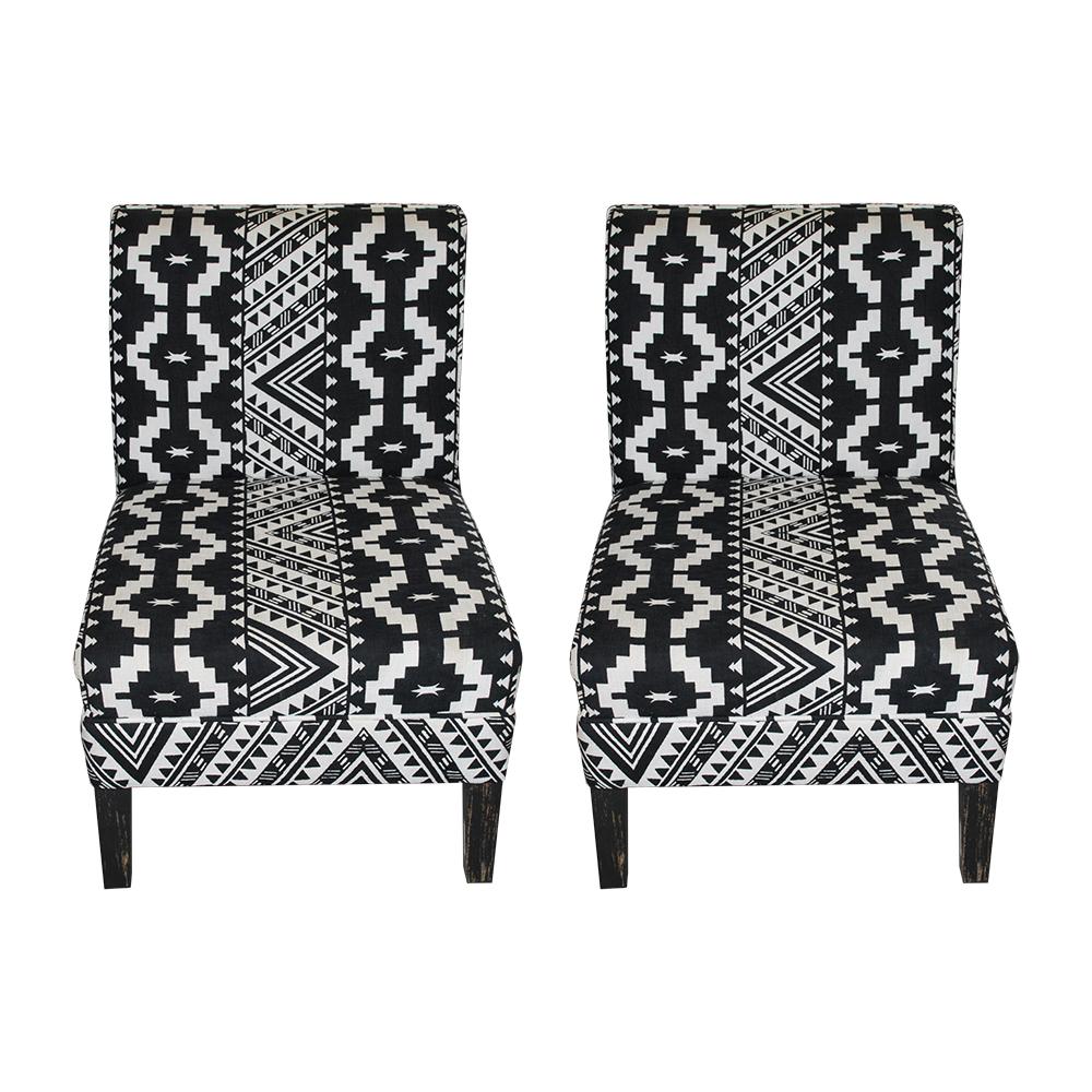  Pair Of Black And White Chairs