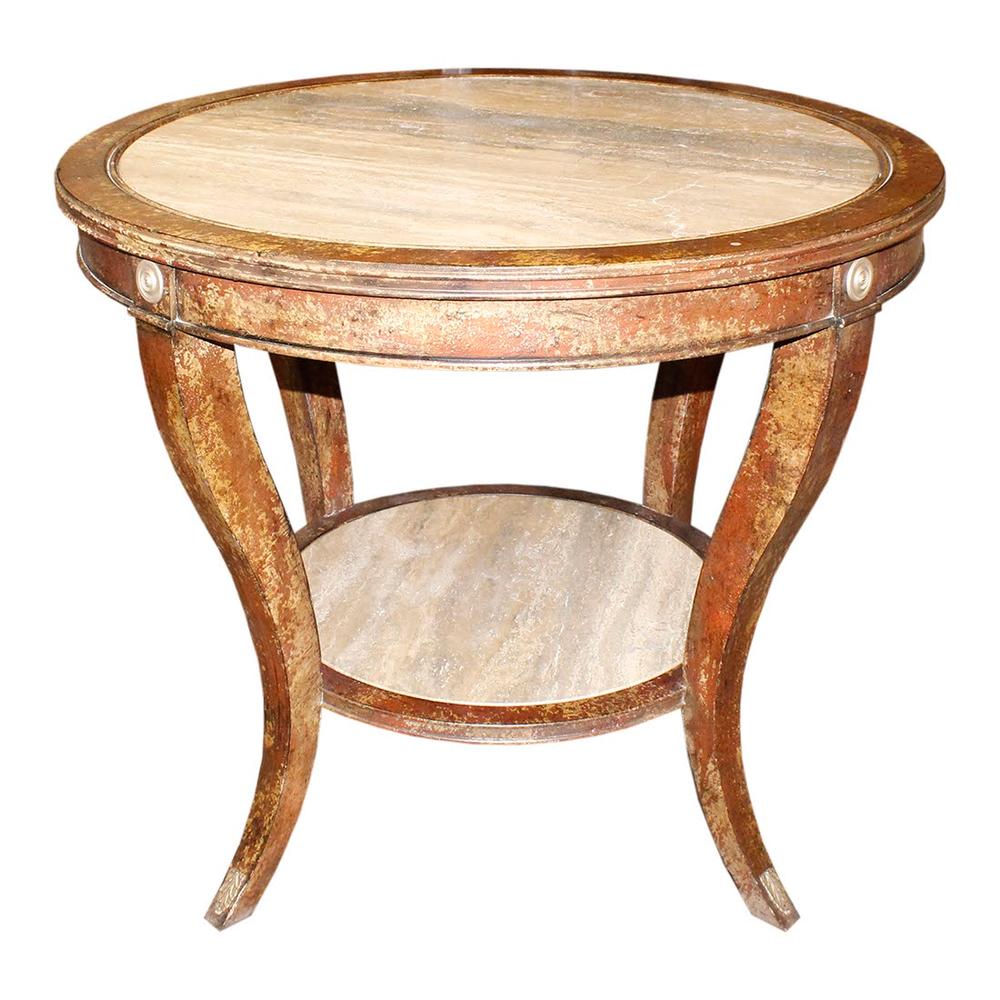  Drexel Heritage Travertine Occasional Table