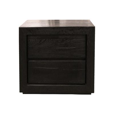 2 Drawer Distressed Wood Nightstand 