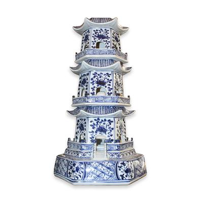 Tiered Porcelain Pagoda Statue 