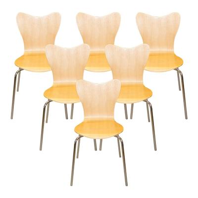 Set of 6 West Elm Scoop Backwood Dining Chairs