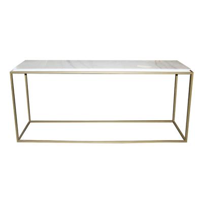 Ladlows Marble Top Brushed Brass Table