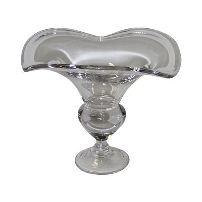 Locchi Italy Footed Wavy Glass Bowl