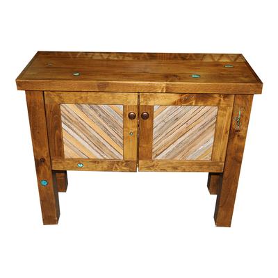 2 Door Turquoise Detail Console Table