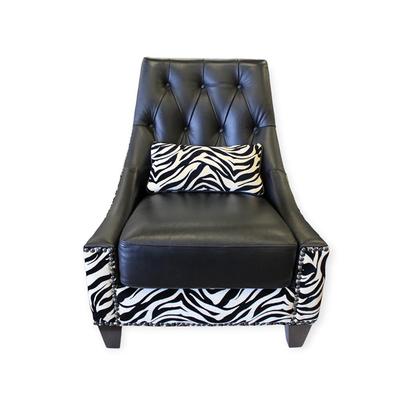 Zebra Print Chair with Lumbar Pillow 