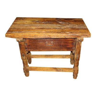 1 Drawer Rustic Wood End Table